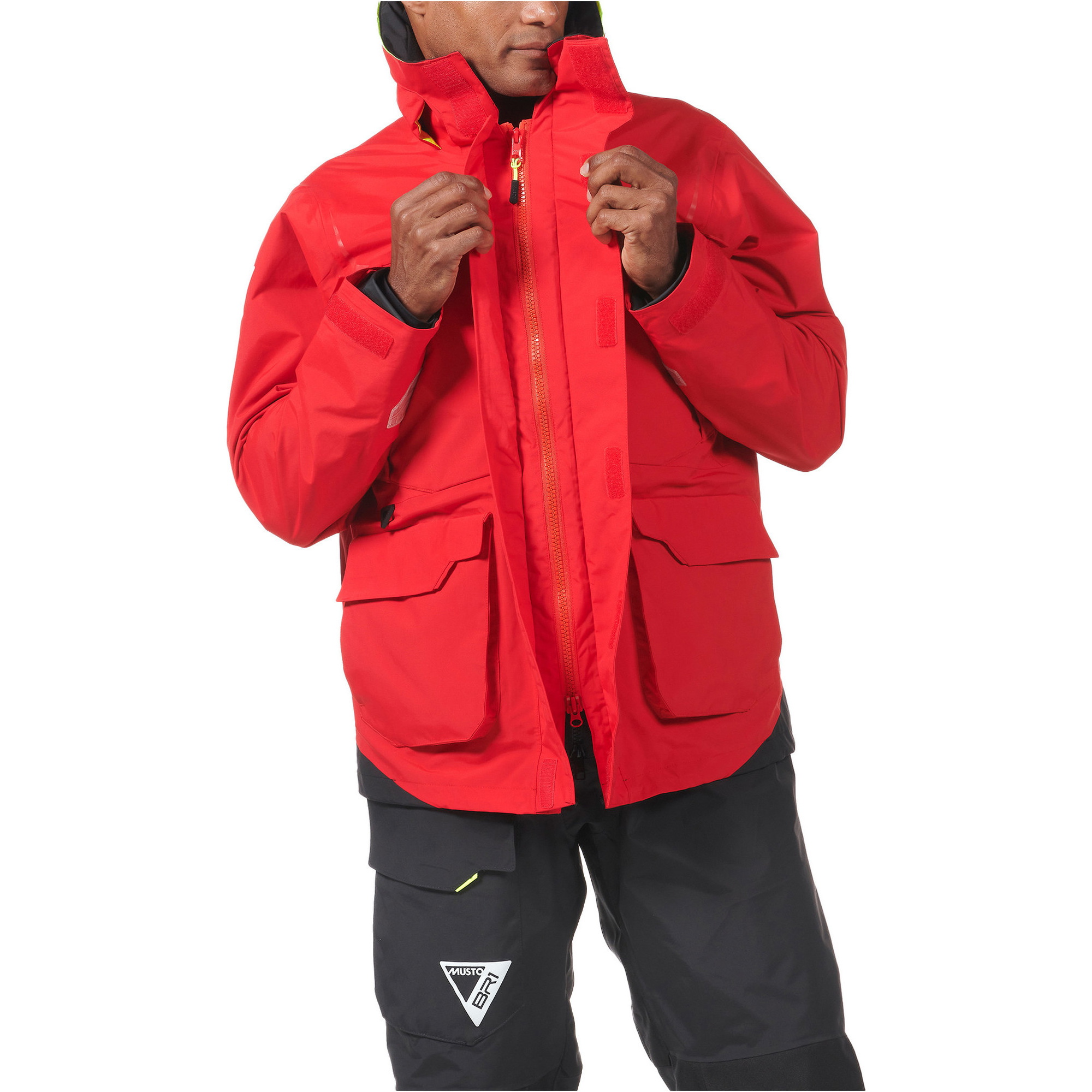 2026 Musto Fato De Vela Masculino Com Casaco E Calças BR1 Channel Jacket & Trouser Sailing Suit 82399B - Vermelho Verdadeiro / Black